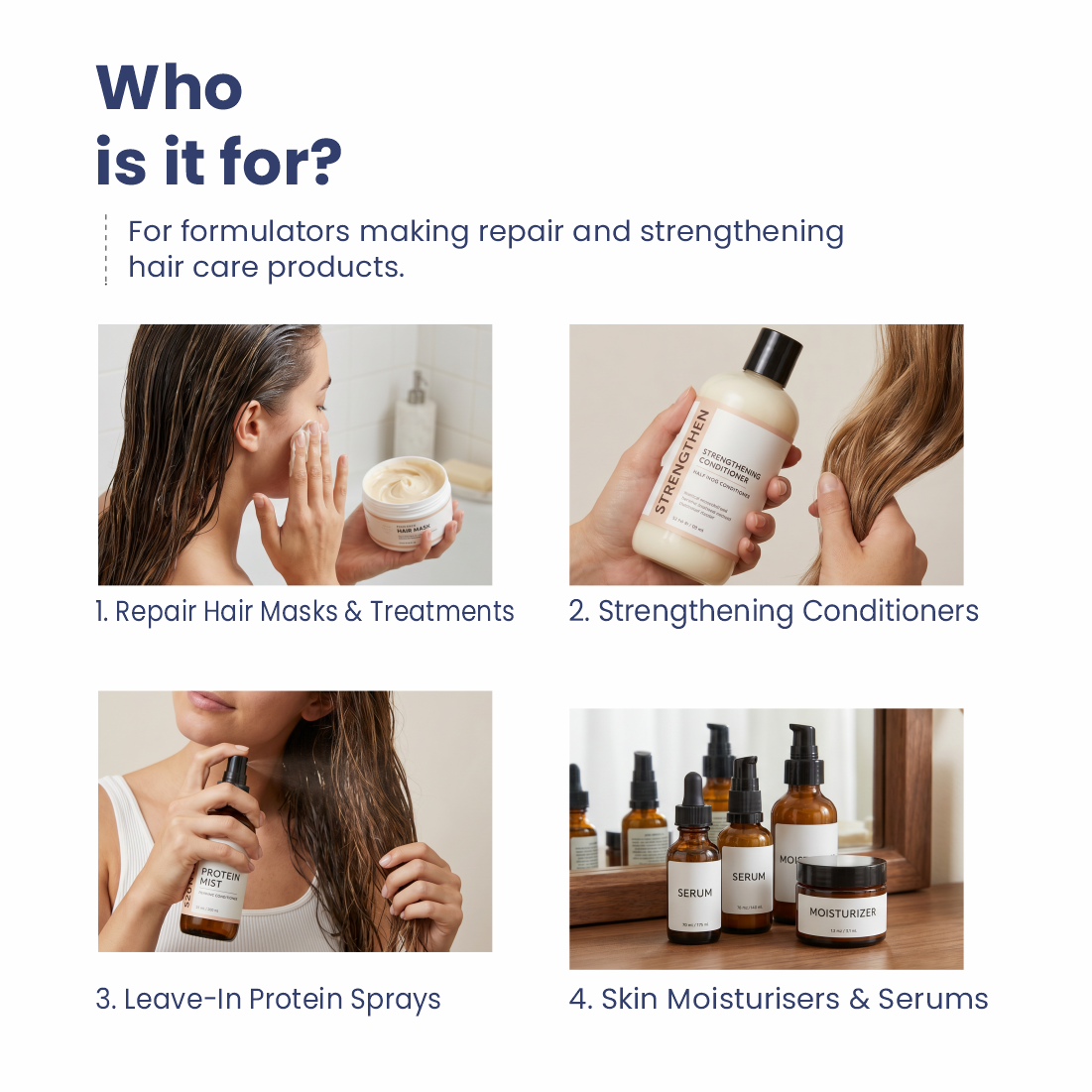 Hydrolyzed Wheat Protein applications in conditioners masks serums and personal care products