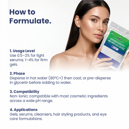 How to use Hydroxypropyl Methylcellulose in cosmetic formulations