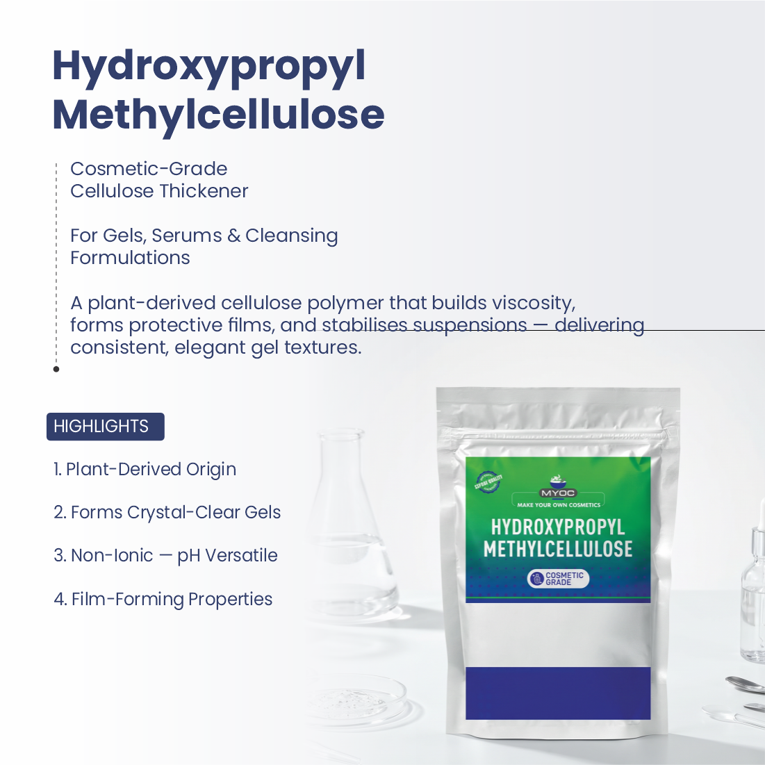 Hydroxypropyl Methylcellulose ingredient for cosmetic and personal care formulations