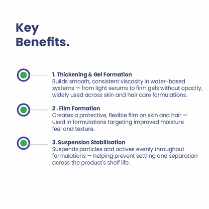 Hydroxypropyl Methylcellulose key benefits for cosmetic formulations