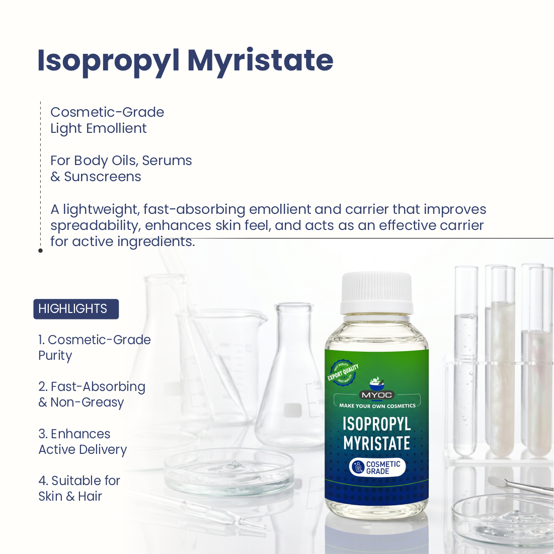Isopropyl Myristate ingredient for cosmetic and personal care formulations