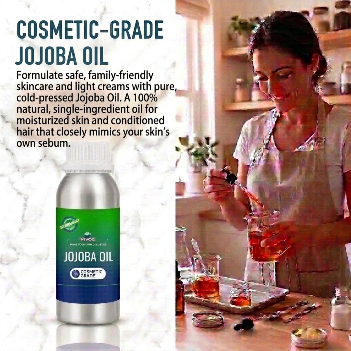 Jojoba Oil (Golden) applications in skincare haircare and body care products