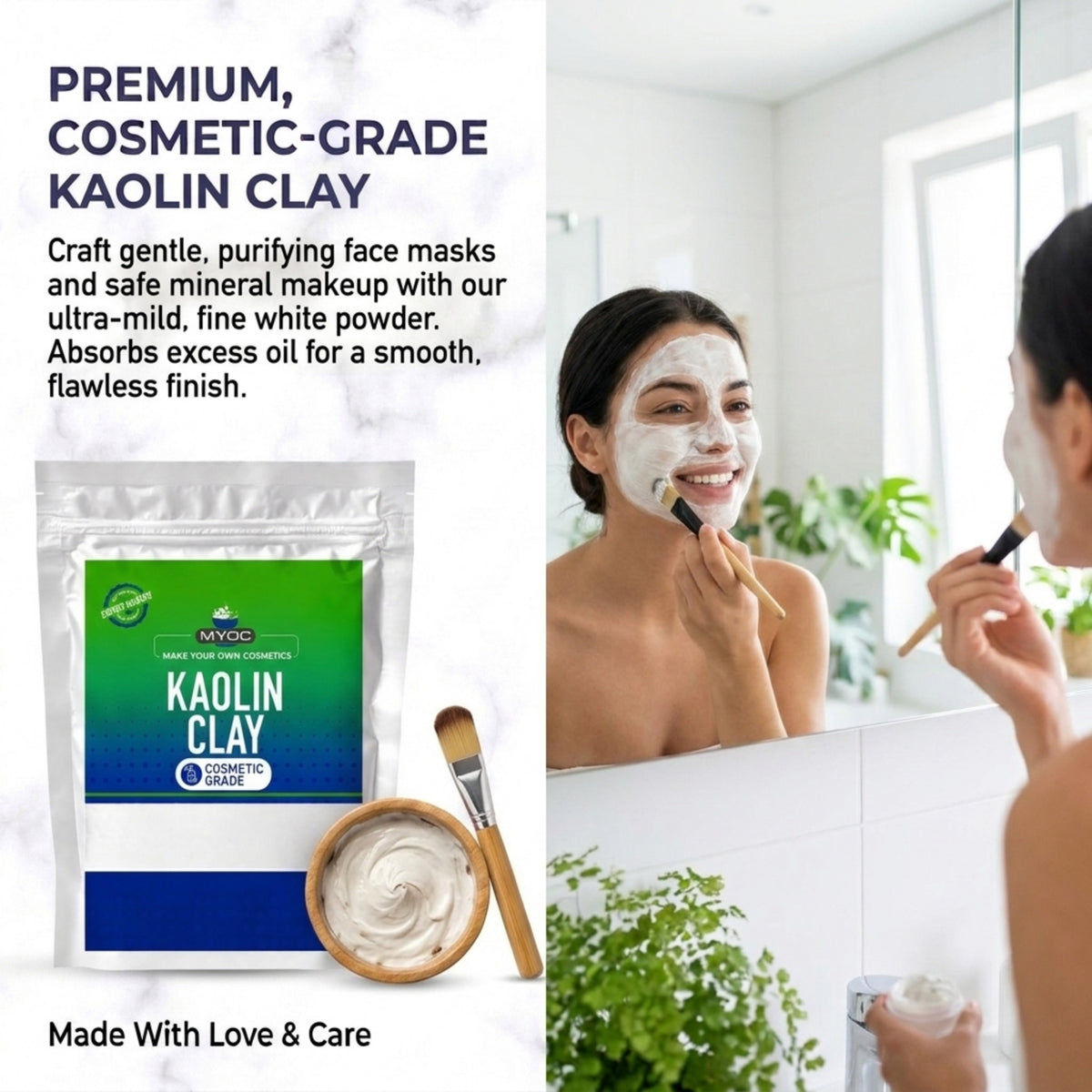 Kaolin Clay applications in skincare haircare masks and personal care products