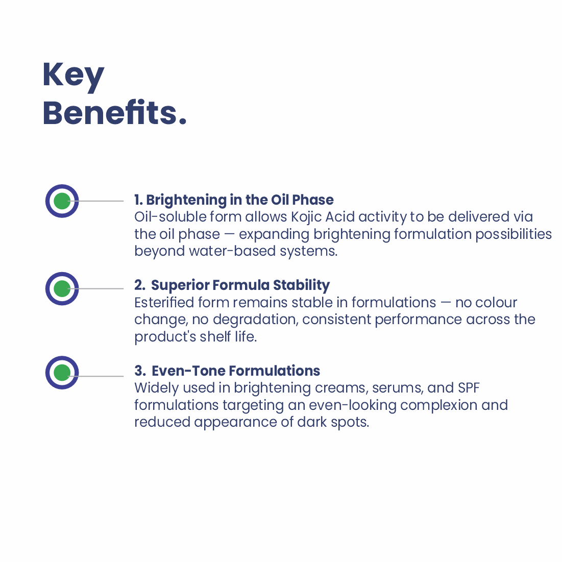 Kojic Acid Dipalmitate key benefits for skincare formulations
