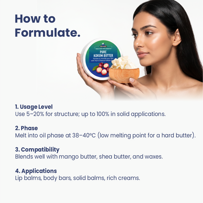 How to use Kokum Butter in cosmetic formulations