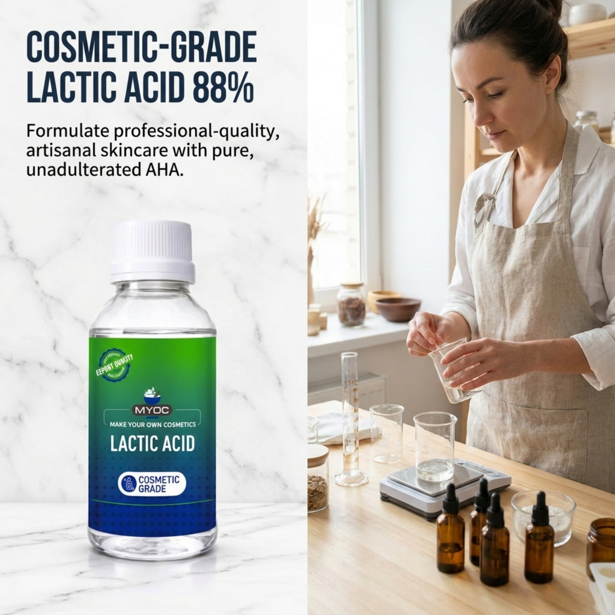 Lactic Acid applications in serums creams lotions and cosmetic products