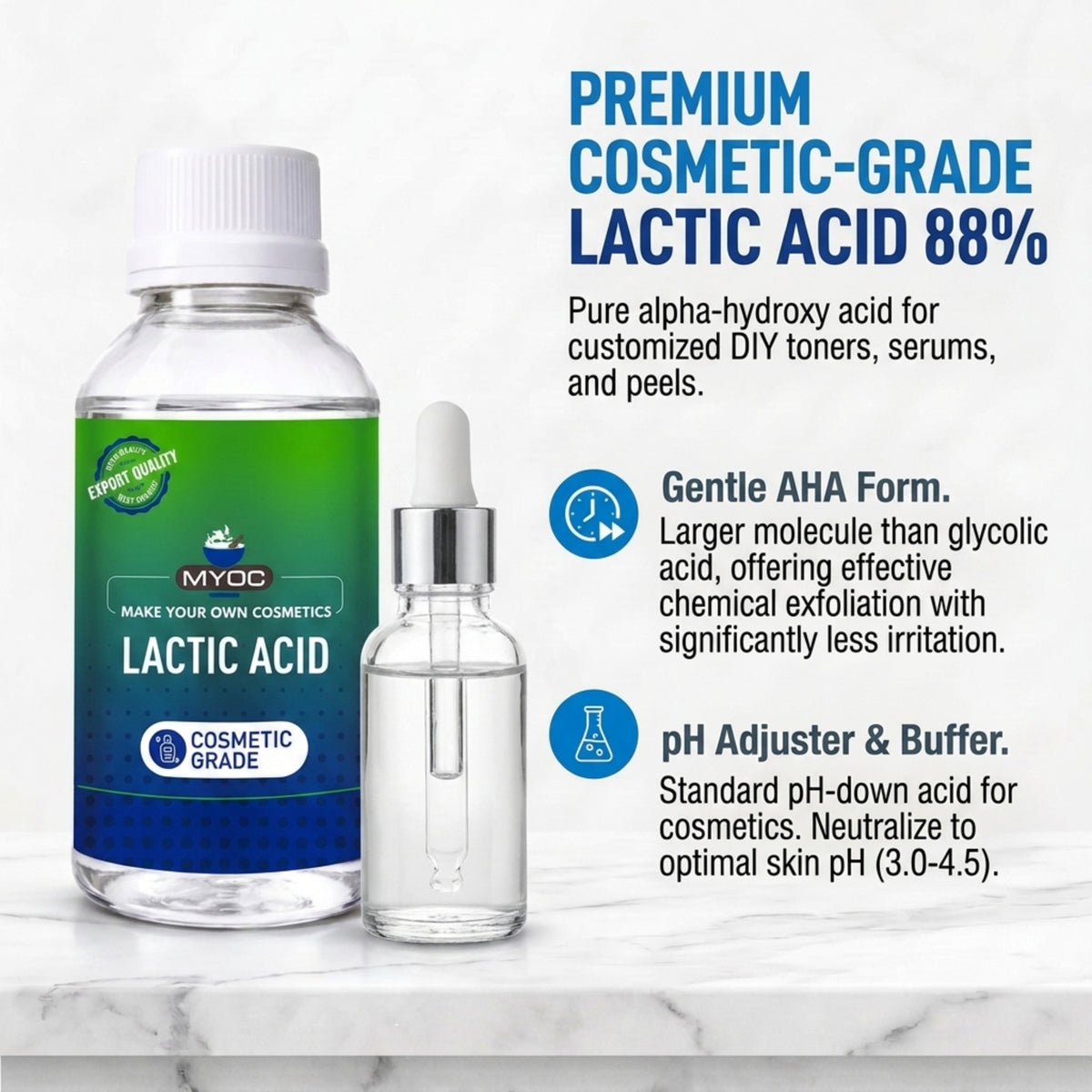 Lactic Acid active ingredient for skincare formulations