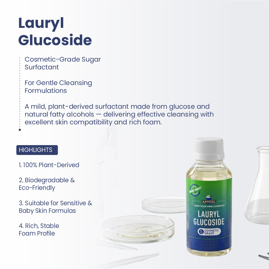 Lauryl Glucoside surfactant for cleansing and personal care formulations