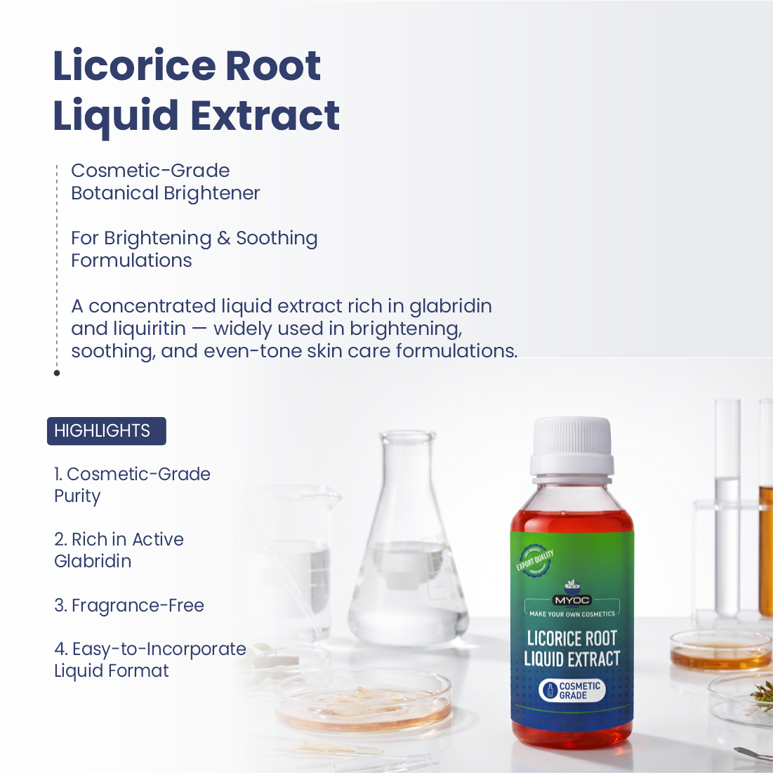 Licorice Root Extract botanical ingredient for cosmetic formulations