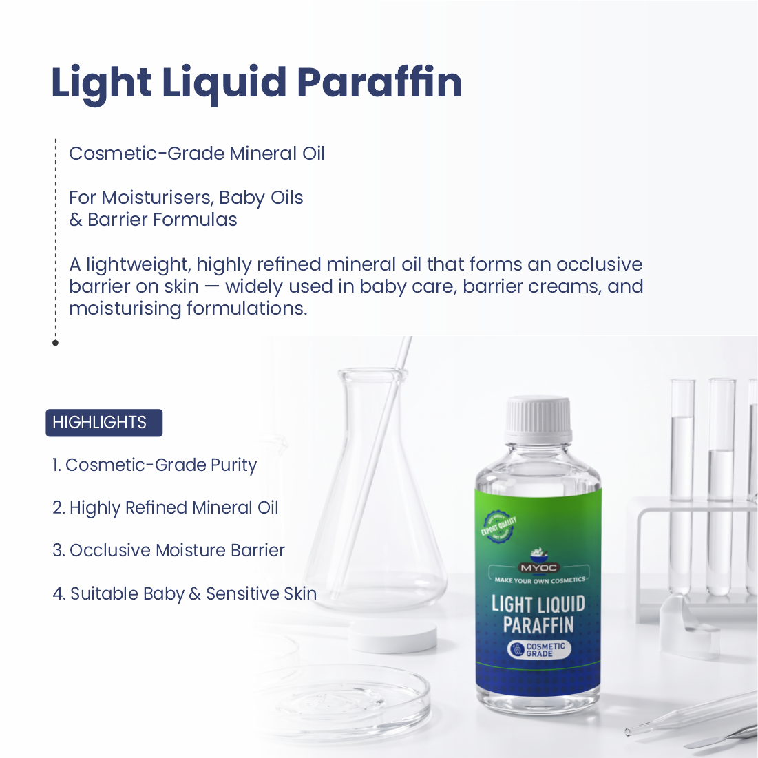 Light Liquid Paraffin for creams balms and personal care formulations