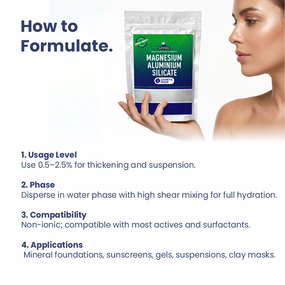 How to use Magnesium Aluminium Silicate in cosmetic formulations