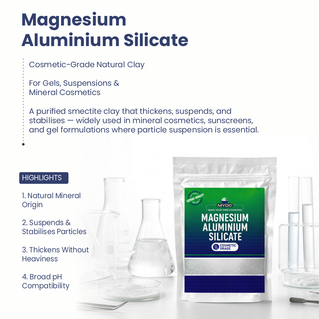 Magnesium Aluminium Silicate ingredient for cosmetic and personal care formulations
