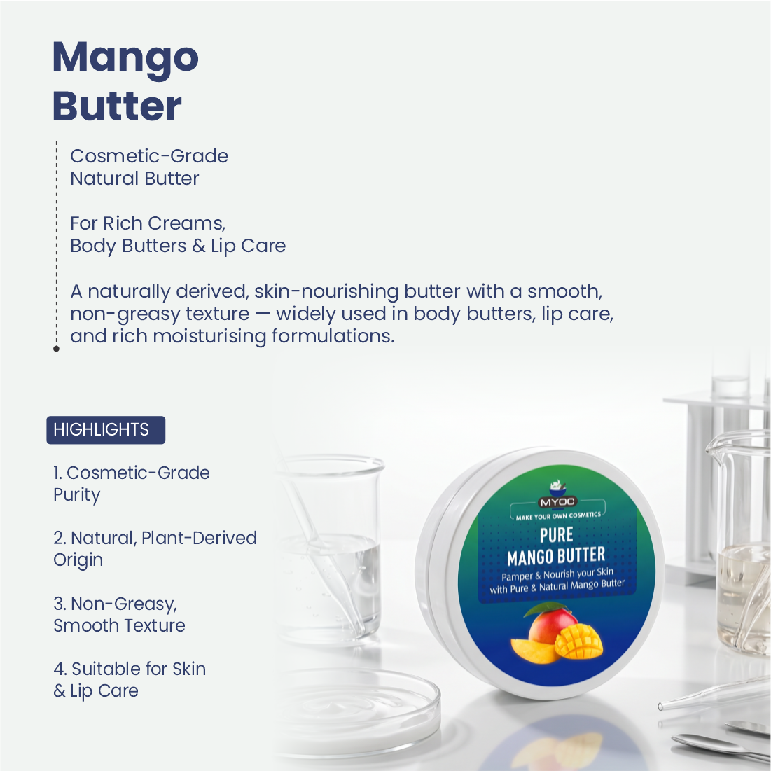 Mango Butter for creams balms and body care formulations