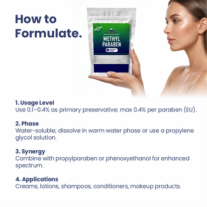 How to use Methyl Paraben in cosmetic formulations