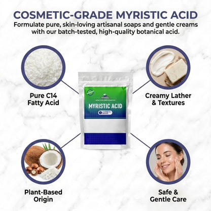 Myristic Acid (C14) key benefits for skincare formulations