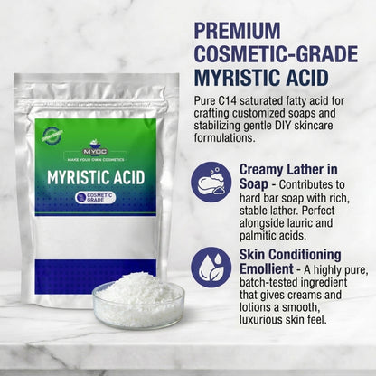 Myristic Acid (C14) active ingredient for skincare formulations