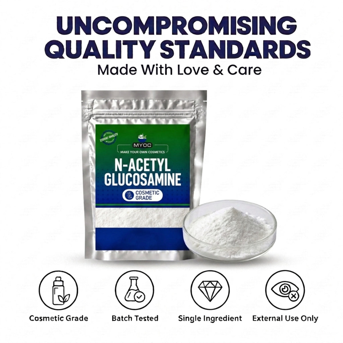N-acetyl glucosamine quality standards infographic