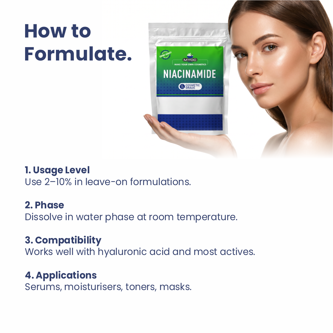 How to use Niacinamide in cosmetic formulations