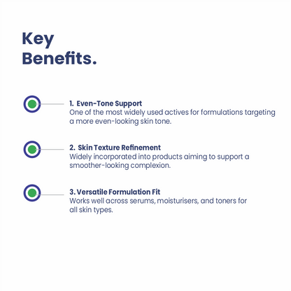 Niacinamide key benefits for skincare formulations