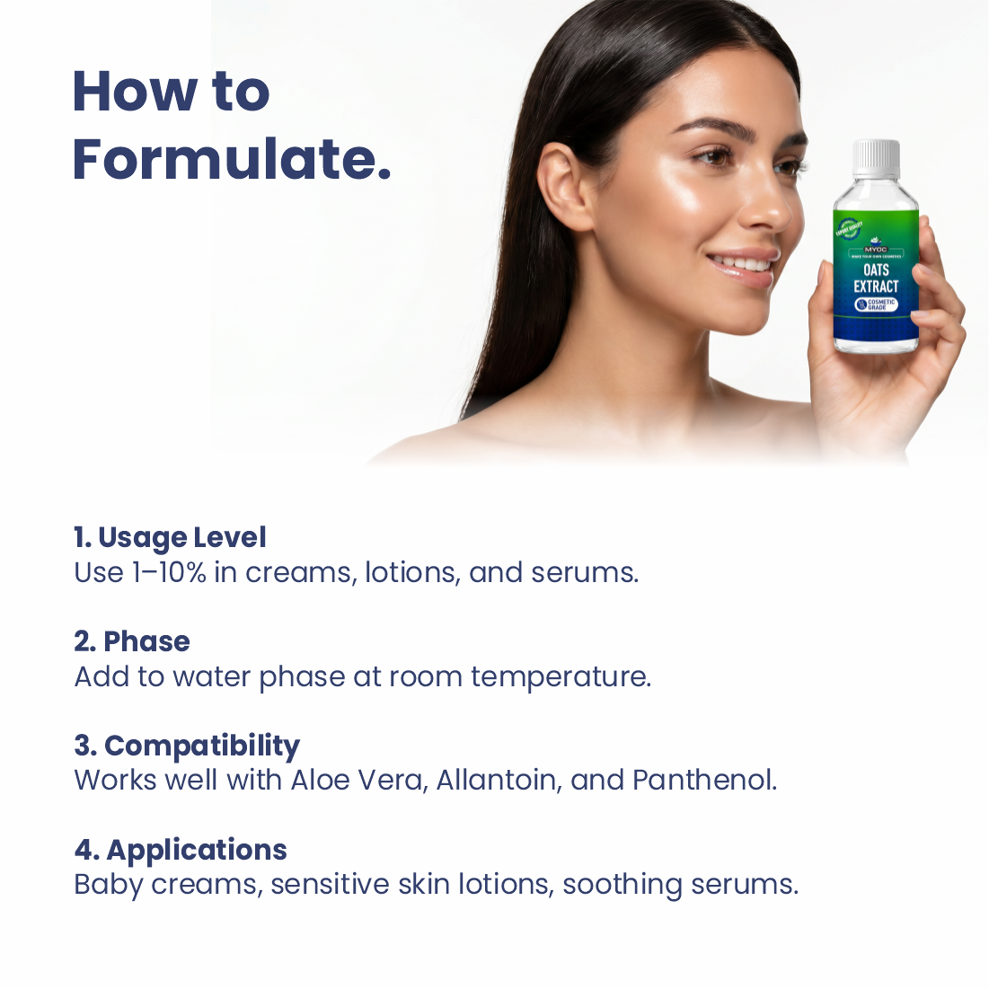 How to use Oats liquid extract in cosmetic formulations
