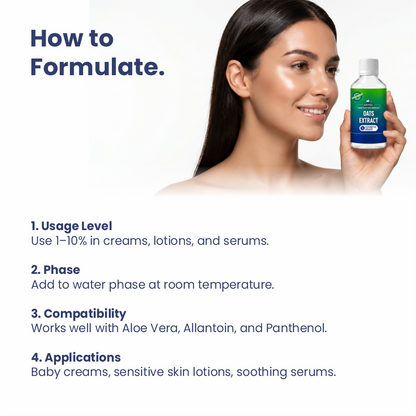 How to use Oats liquid extract in cosmetic formulations