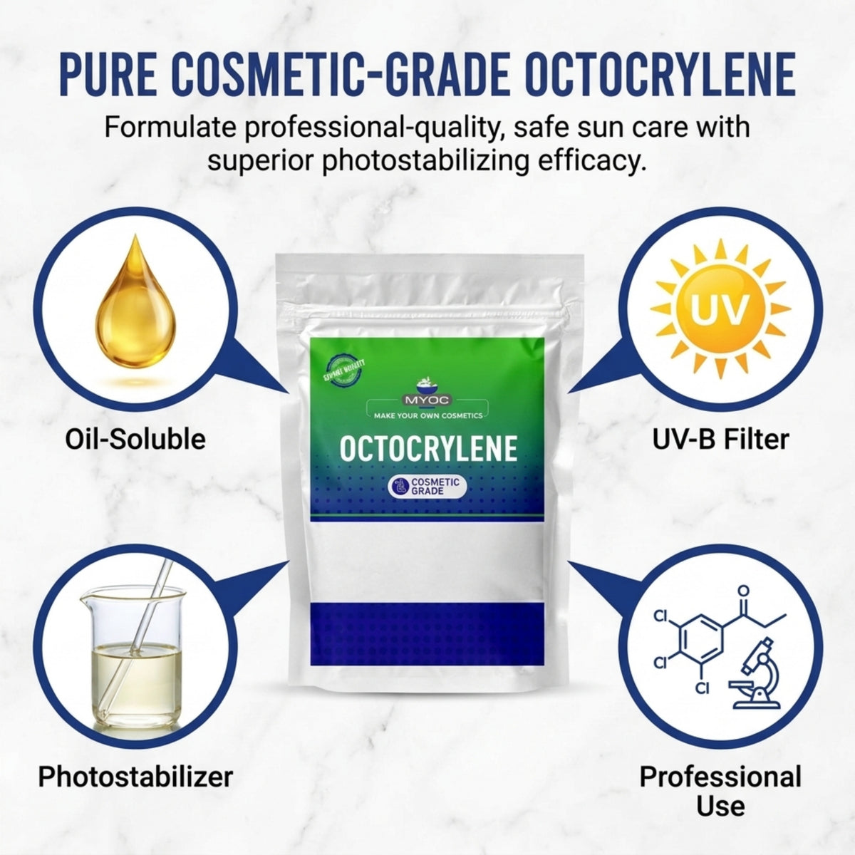 Octocrylene key benefits for cosmetic formulations