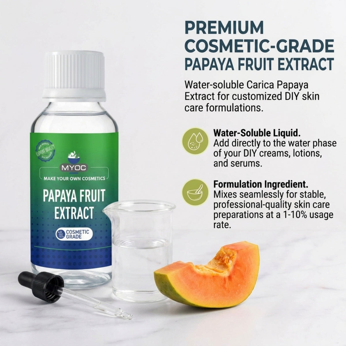 Papaya Fruit Extract (Papain) botanical ingredient for cosmetic formulations