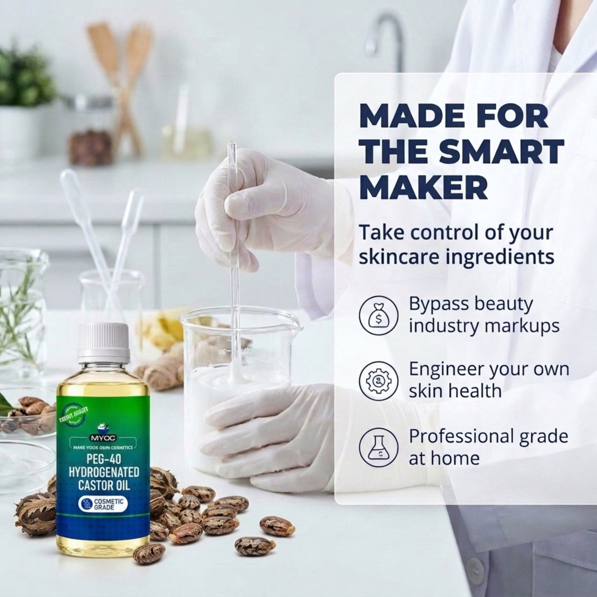 PEG-40 Hydrogenated Castor Oil for DIY Skincare and Cosmetic Formulations