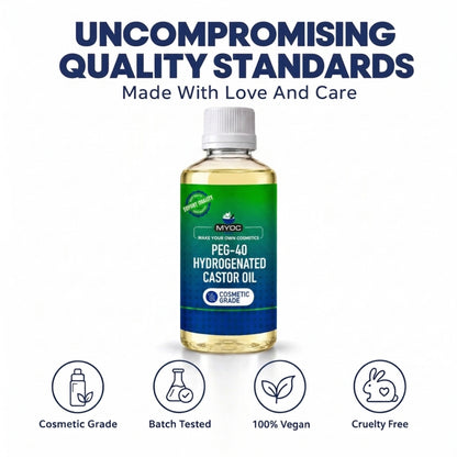 PEG-40 Hydrogenated Castor Oil Cosmetic Grade, Batch Tested, Vegan and Cruelty Free