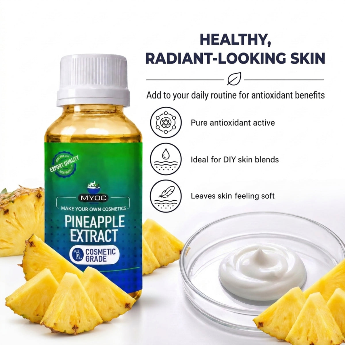 Pineapple Extract (Bromelain) formulation properties and cosmetic applications