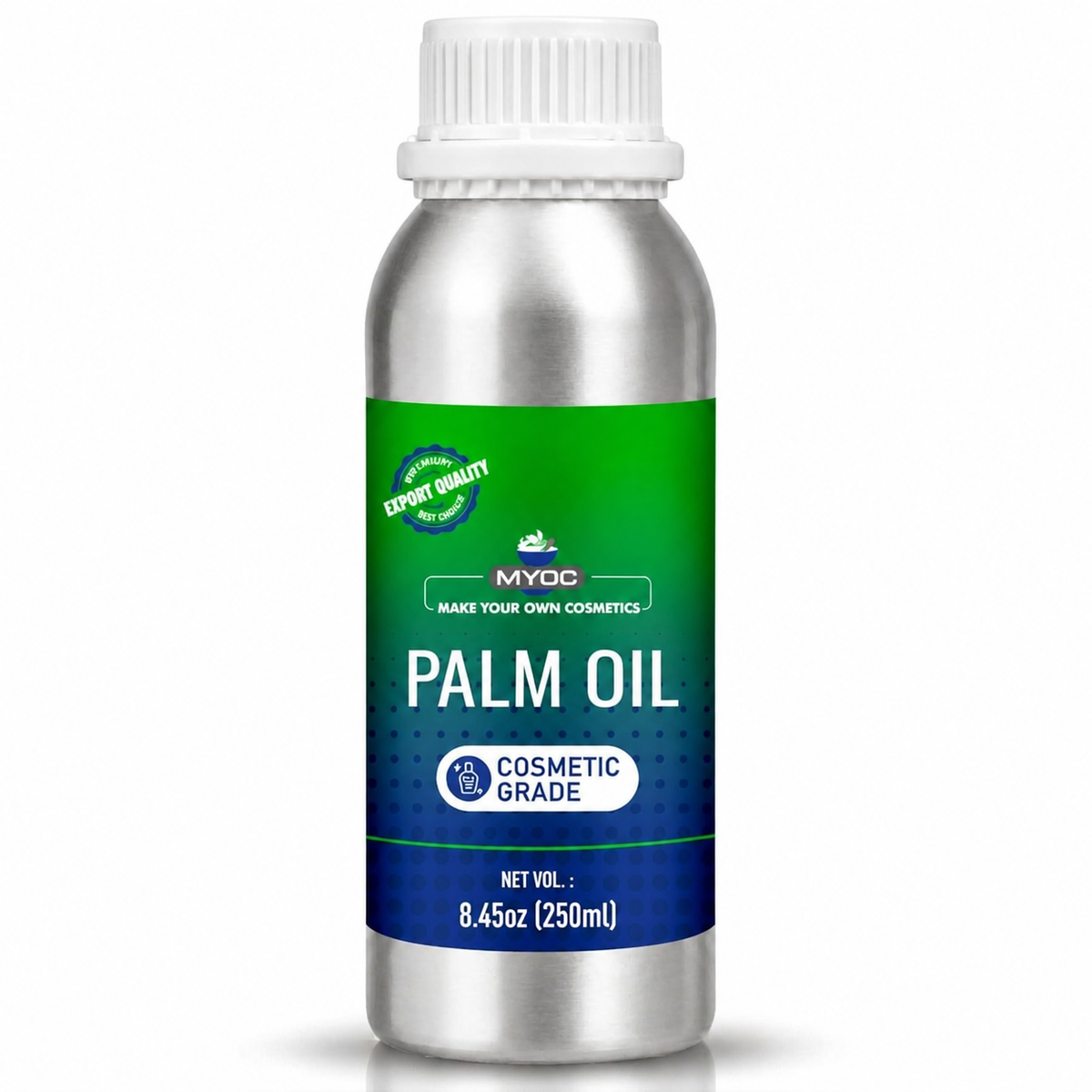 Palm oil cosmetic grade aluminium bottle