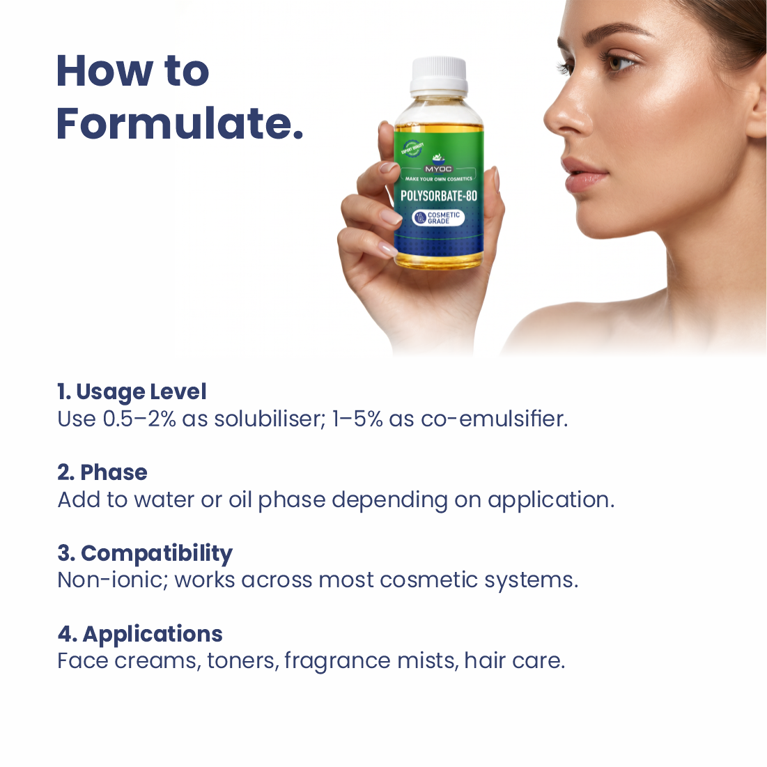 How to use Polysorbate 80 in cosmetic formulations