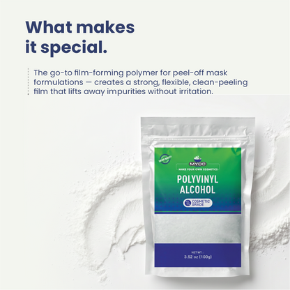 Polyvinyl alcohol formulation properties and ingredient profile