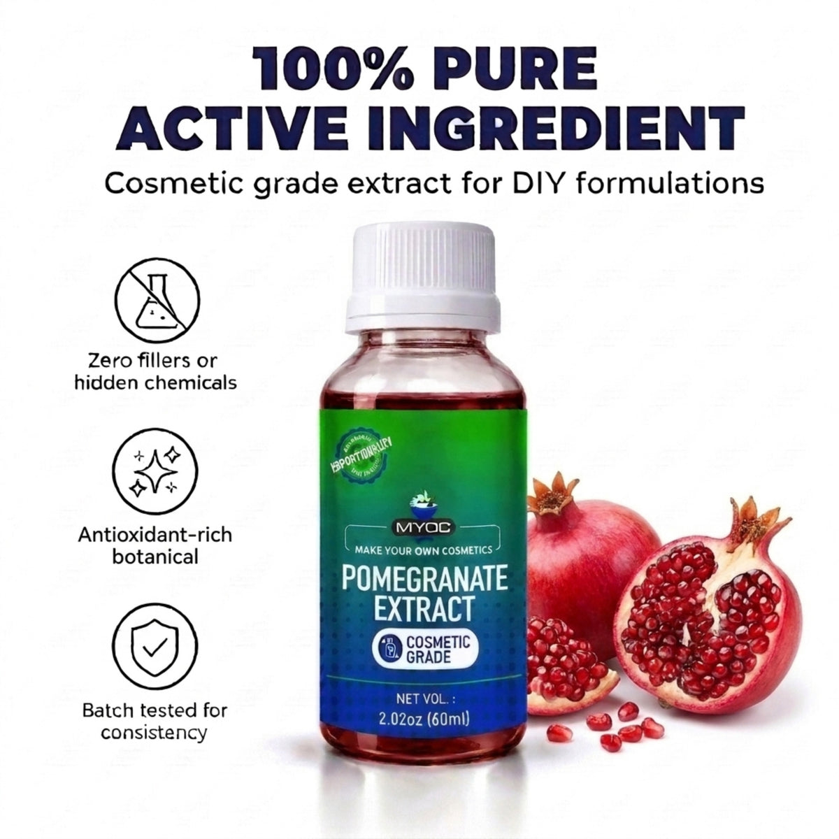 Pomegranate Extract botanical ingredient for cosmetic formulations