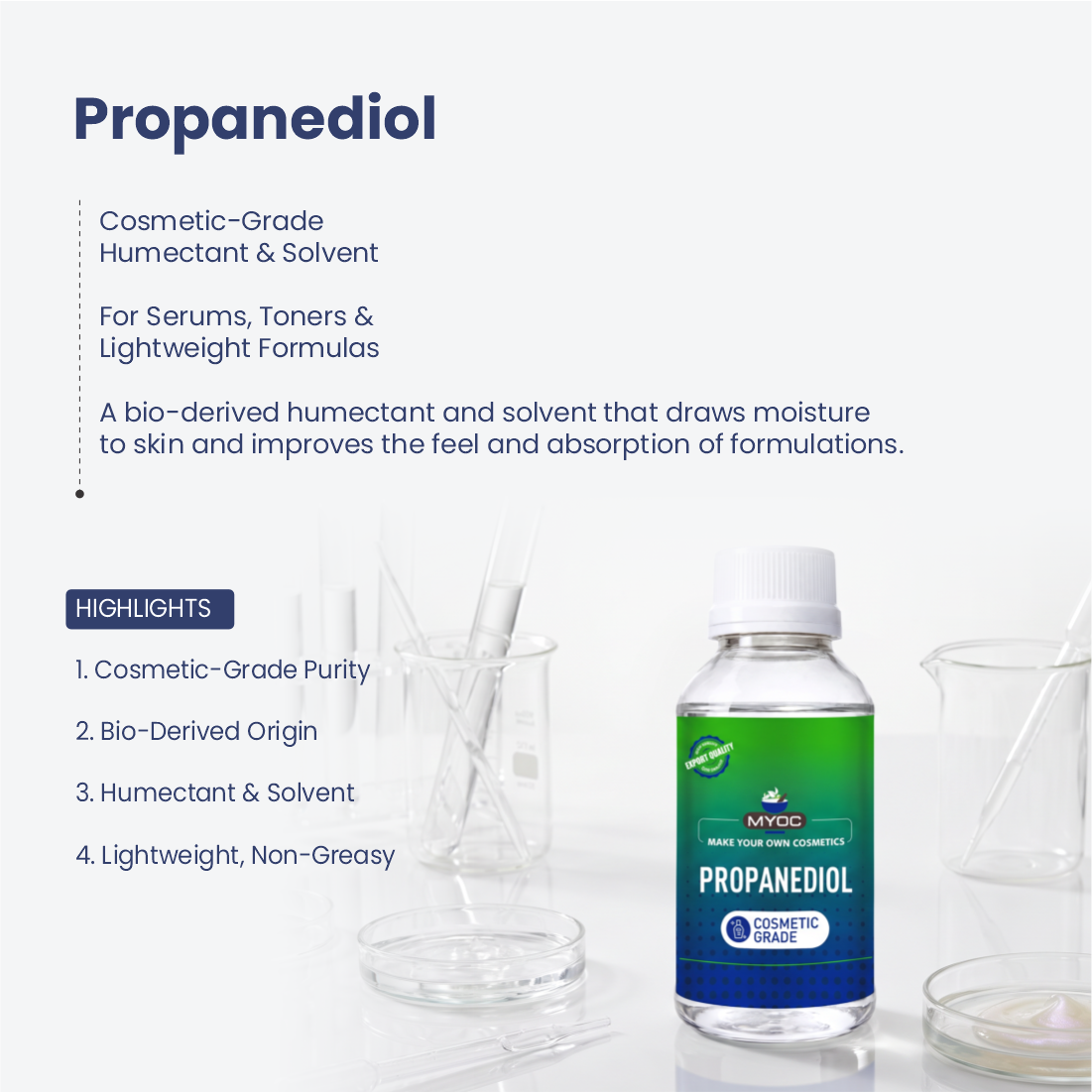 Propanediol ingredient for cosmetic and personal care formulations