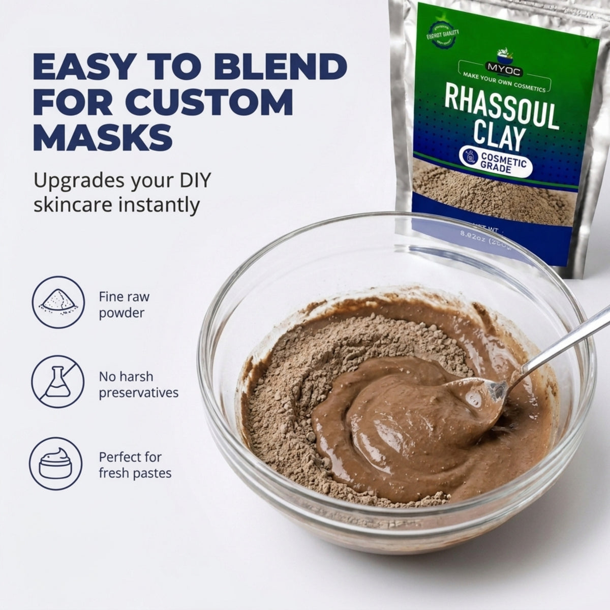 Rhassoul Clay applications in skincare haircare masks and personal care products