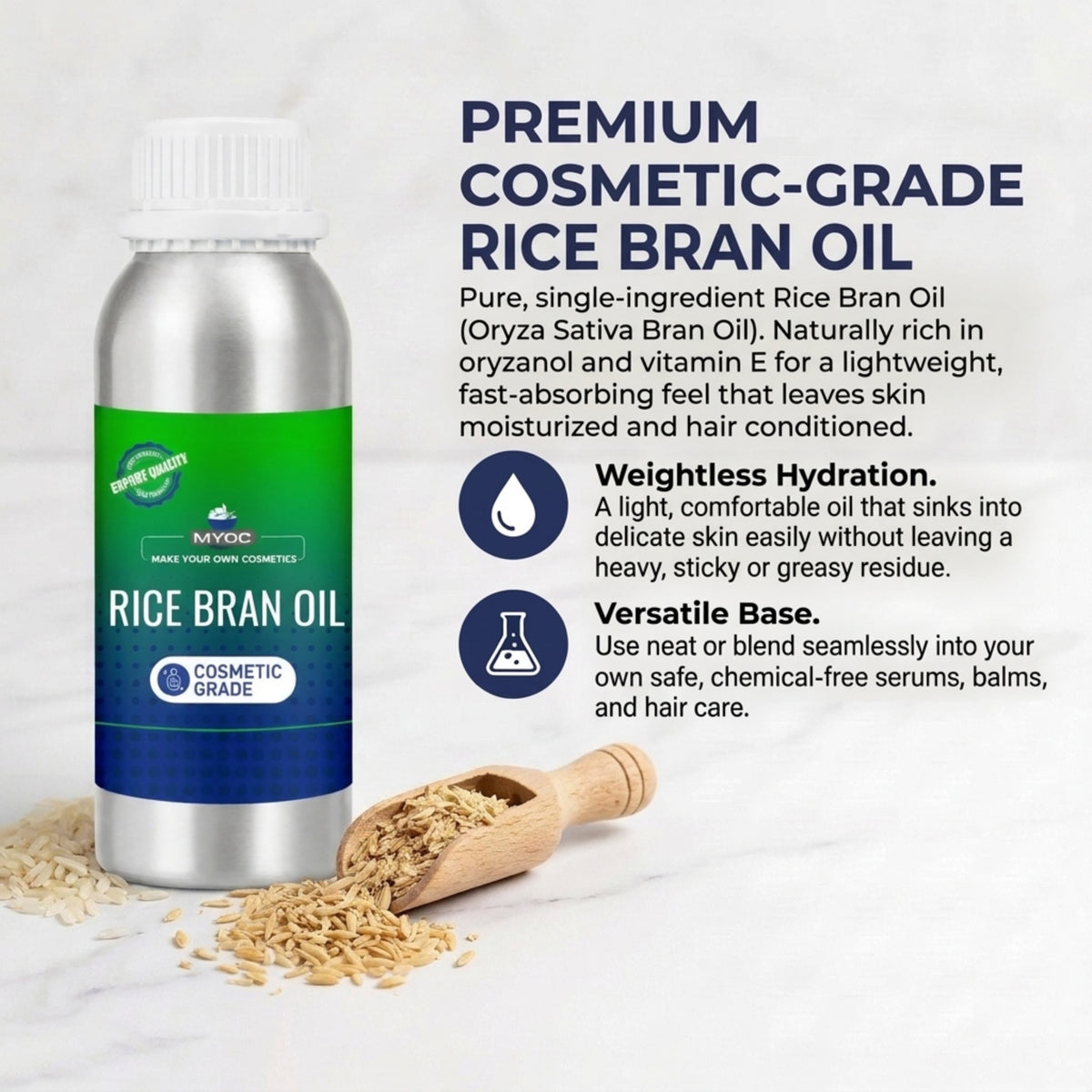 Rice Bran Oil for cosmetic and personal care formulations