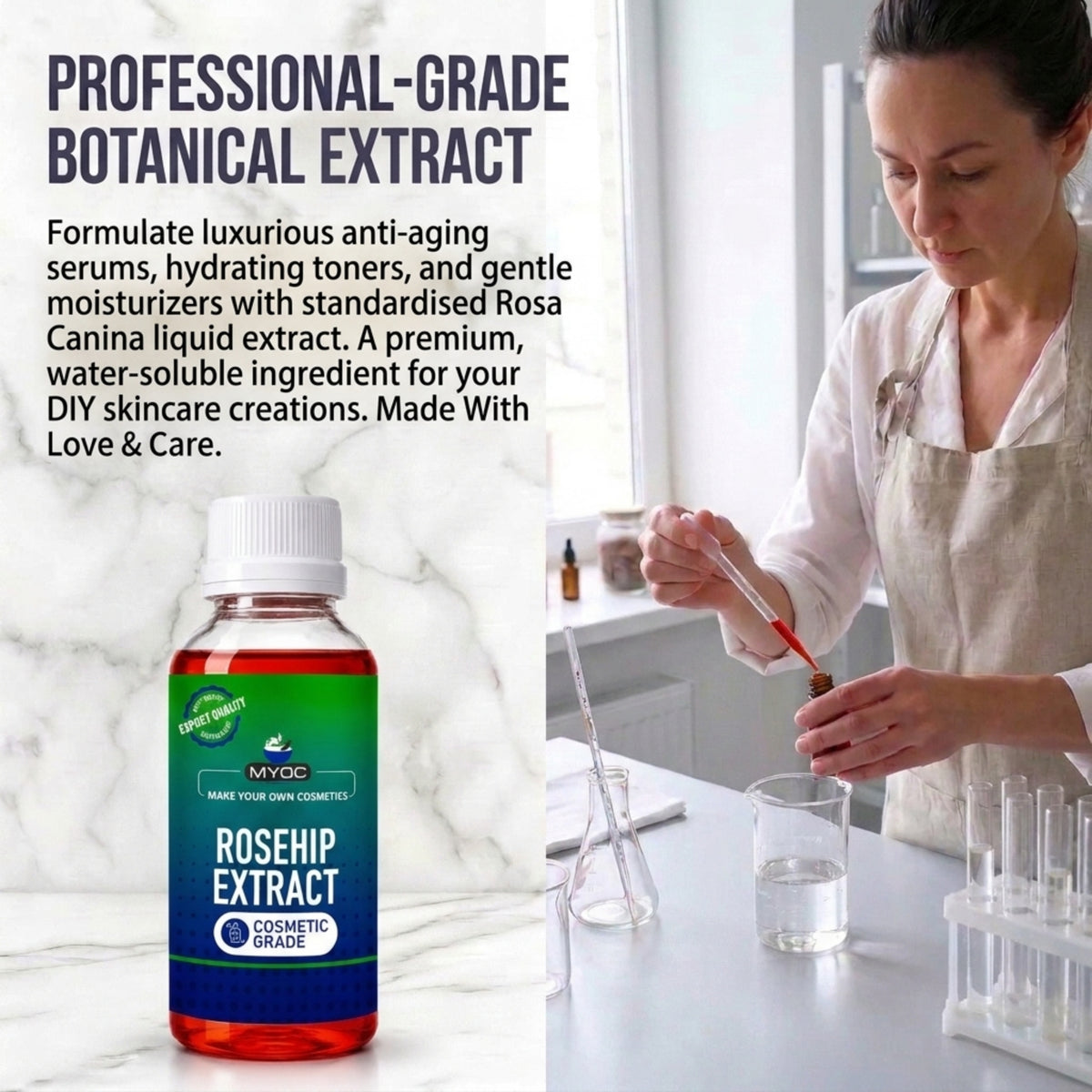 Rosehip Extract applications in serums creams masks and hair care products