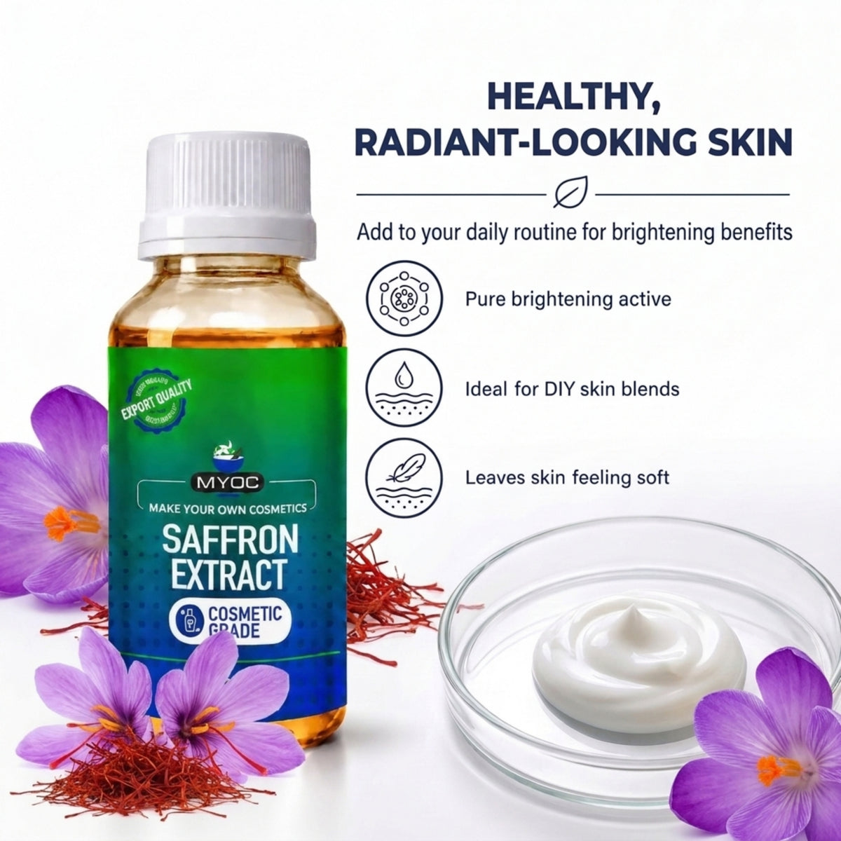 Saffron Extract formulation properties and cosmetic applications