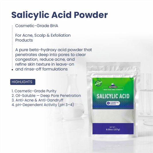 Salicylic Acid active ingredient for skincare formulations