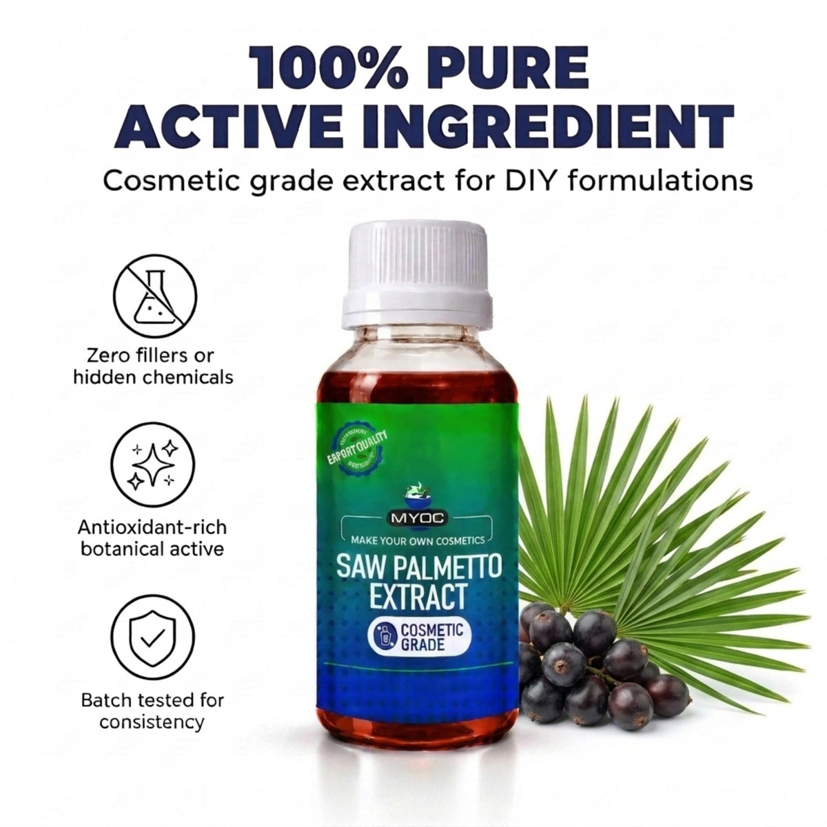 Saw Palmetto Extract botanical ingredient for cosmetic formulations